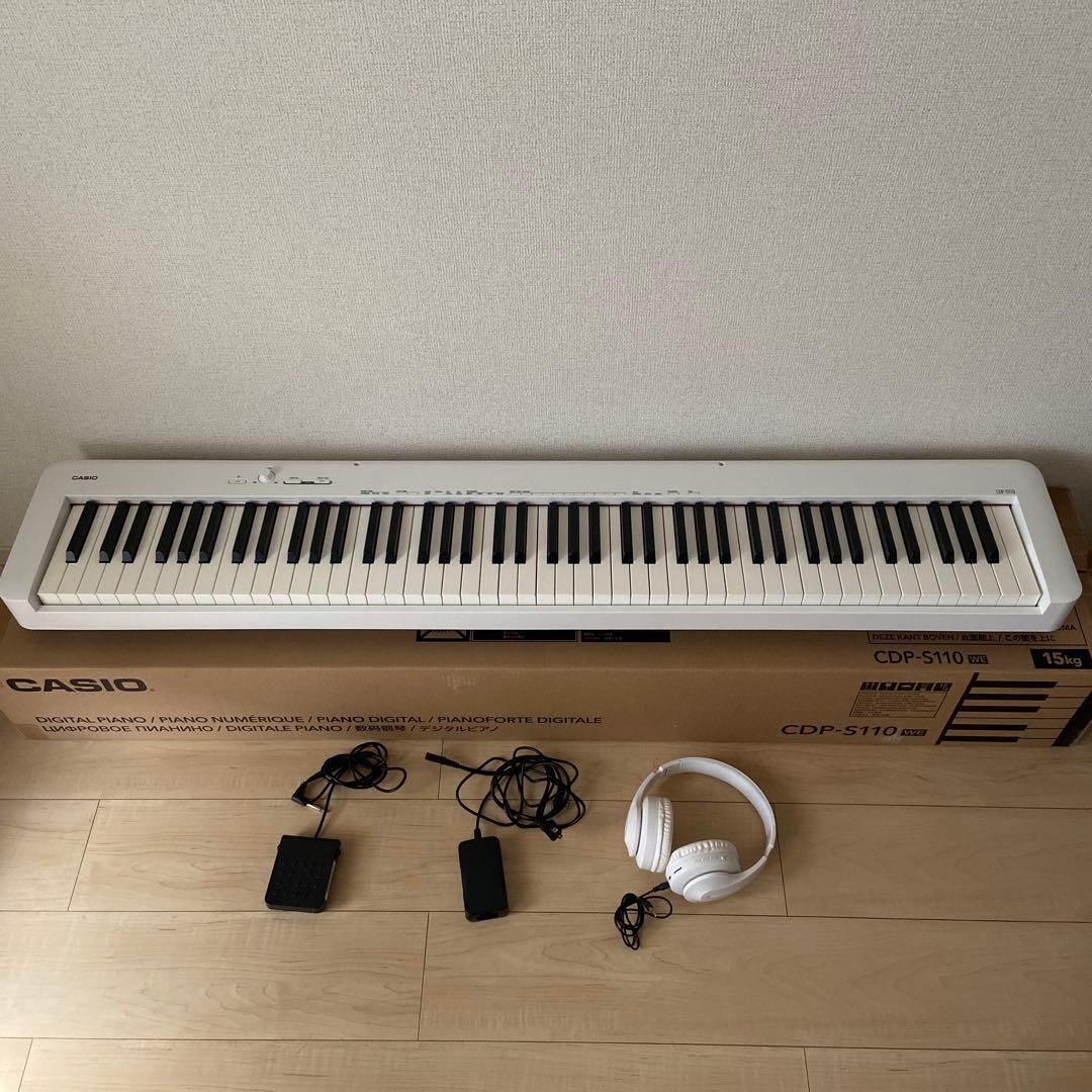 CASIO CDP-S110 電子ピアノ 譜面台・ヘッドフォン付き 最安ピアノタッチ88鍵盤電子ピアノCASIO CDP-S110レビュー【PX-S1100と