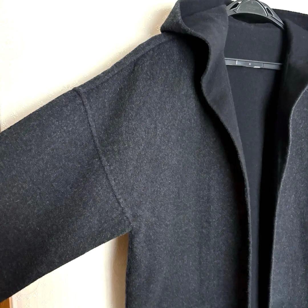 セオリーリュクス リバーシブル ウールコート ベルト付 フード