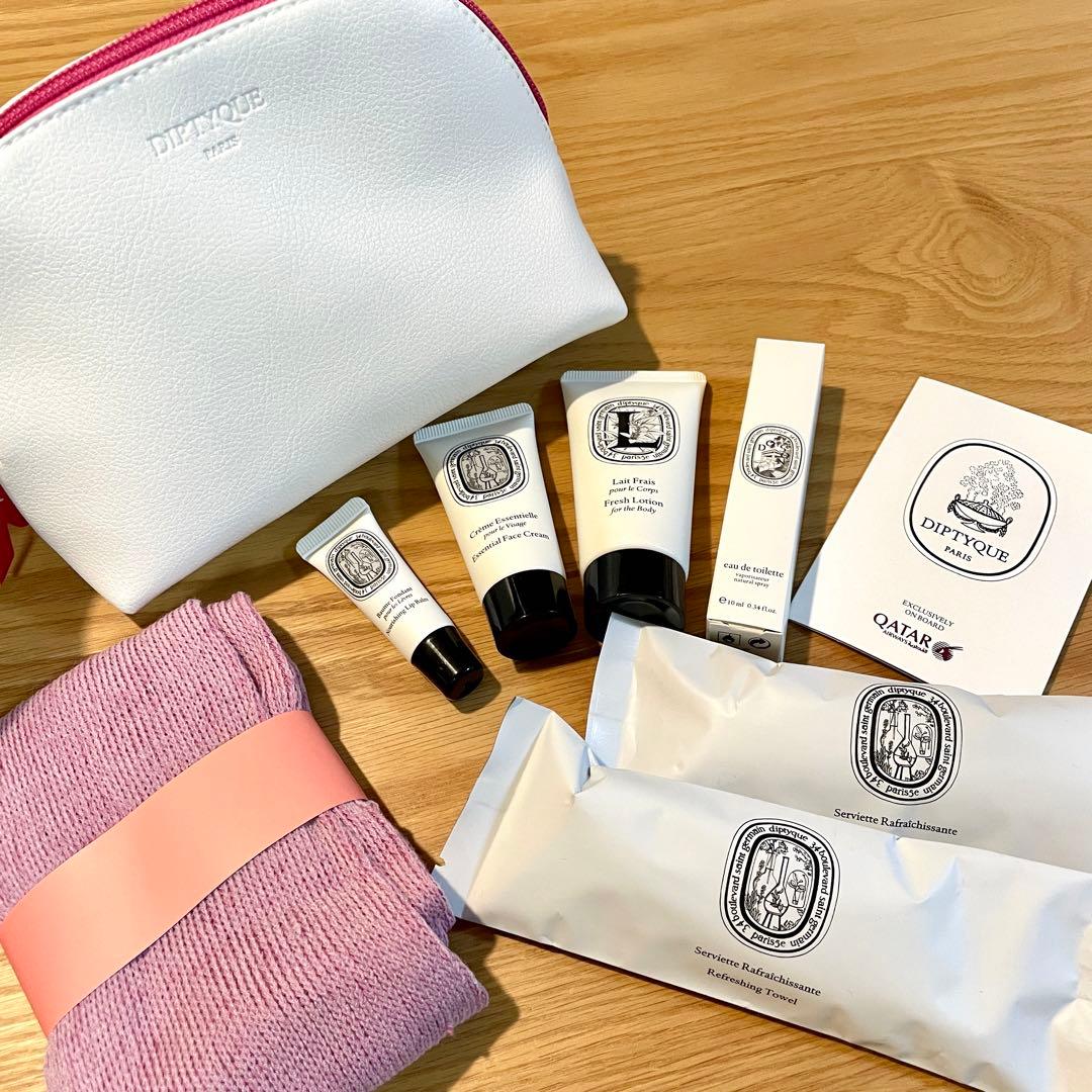 カタール航空 ディプティックDiptyque アメニティセット おしぼり 香水