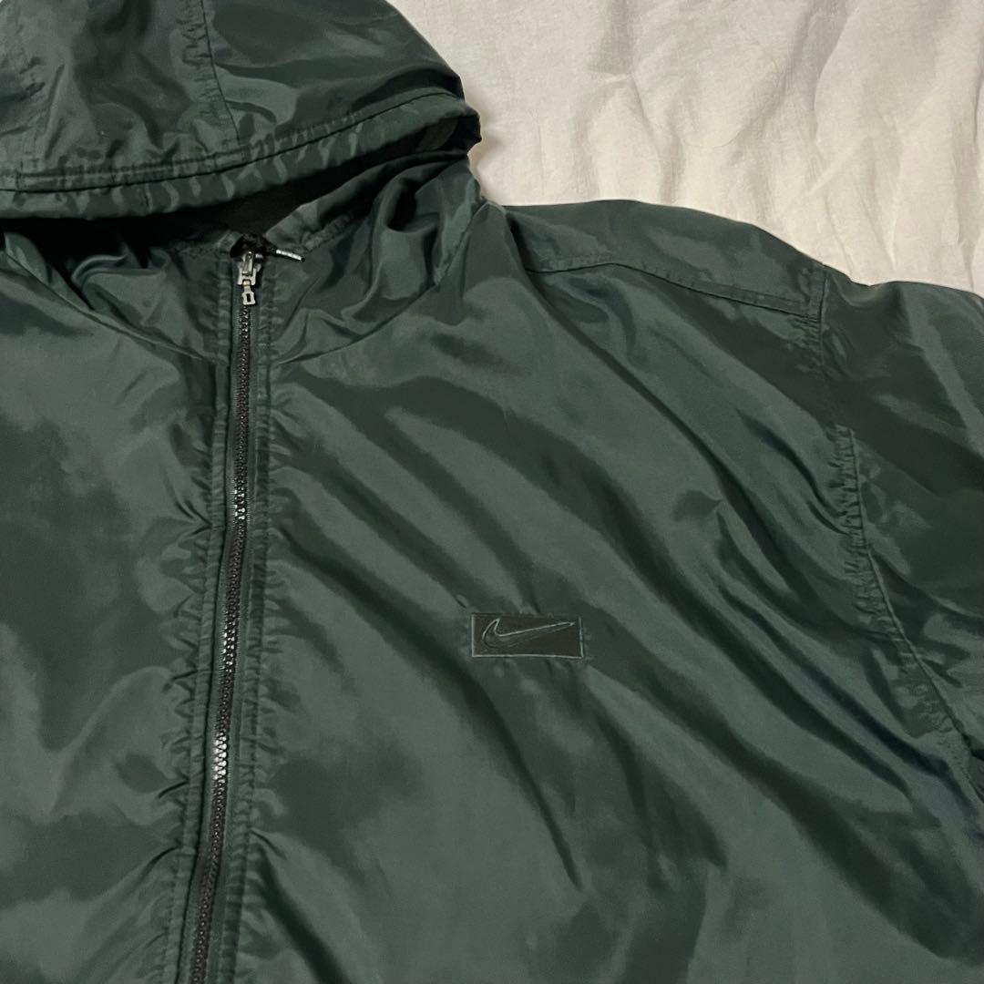 激レア】90s NIKEリバーシブル パーカー L 刺繍ロゴ B系 スケーター