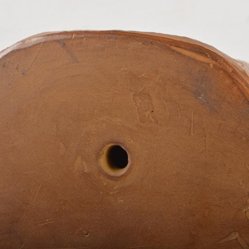 常滑焼 片岡静観造 柿本人麻呂（人磨） 人物像 置物 共箱 V 6421A