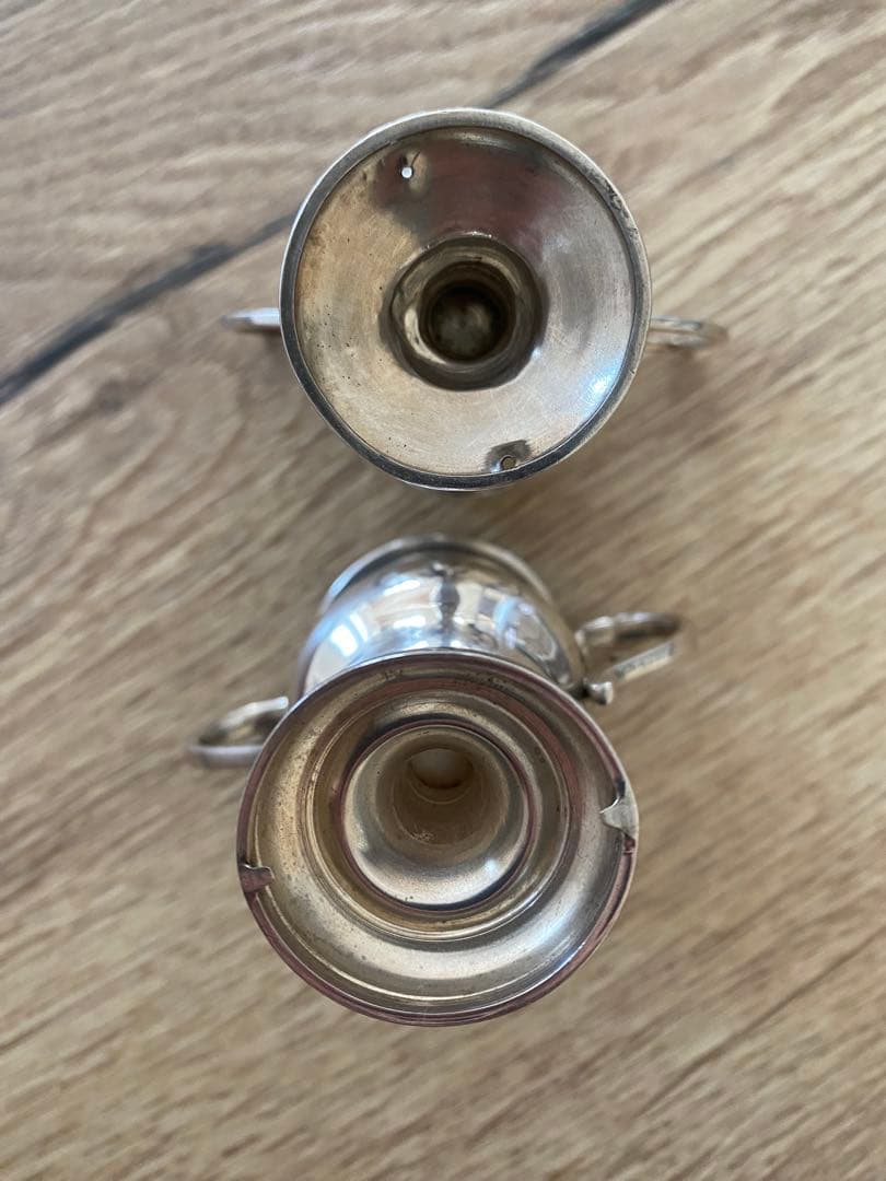 イギリス シルバー 小トロフィー2個 アンティーク ビンテージ 純銀