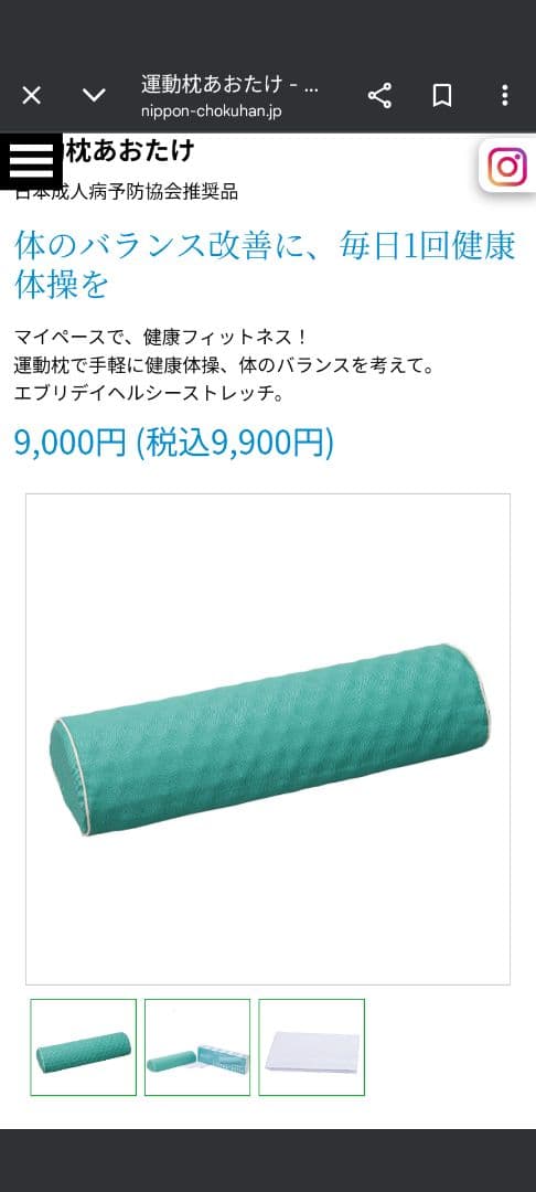 日本成人病予防協会推薦 運動枕あおたけ - メルカリ