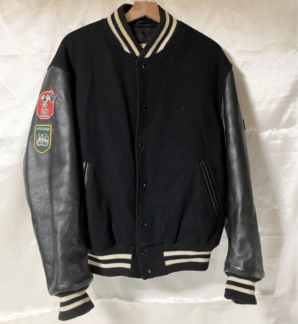 スタジャン ウール レザー 黒 楽天市場】スーパーセール タイムセール SALE スタジャン メンズ バイ