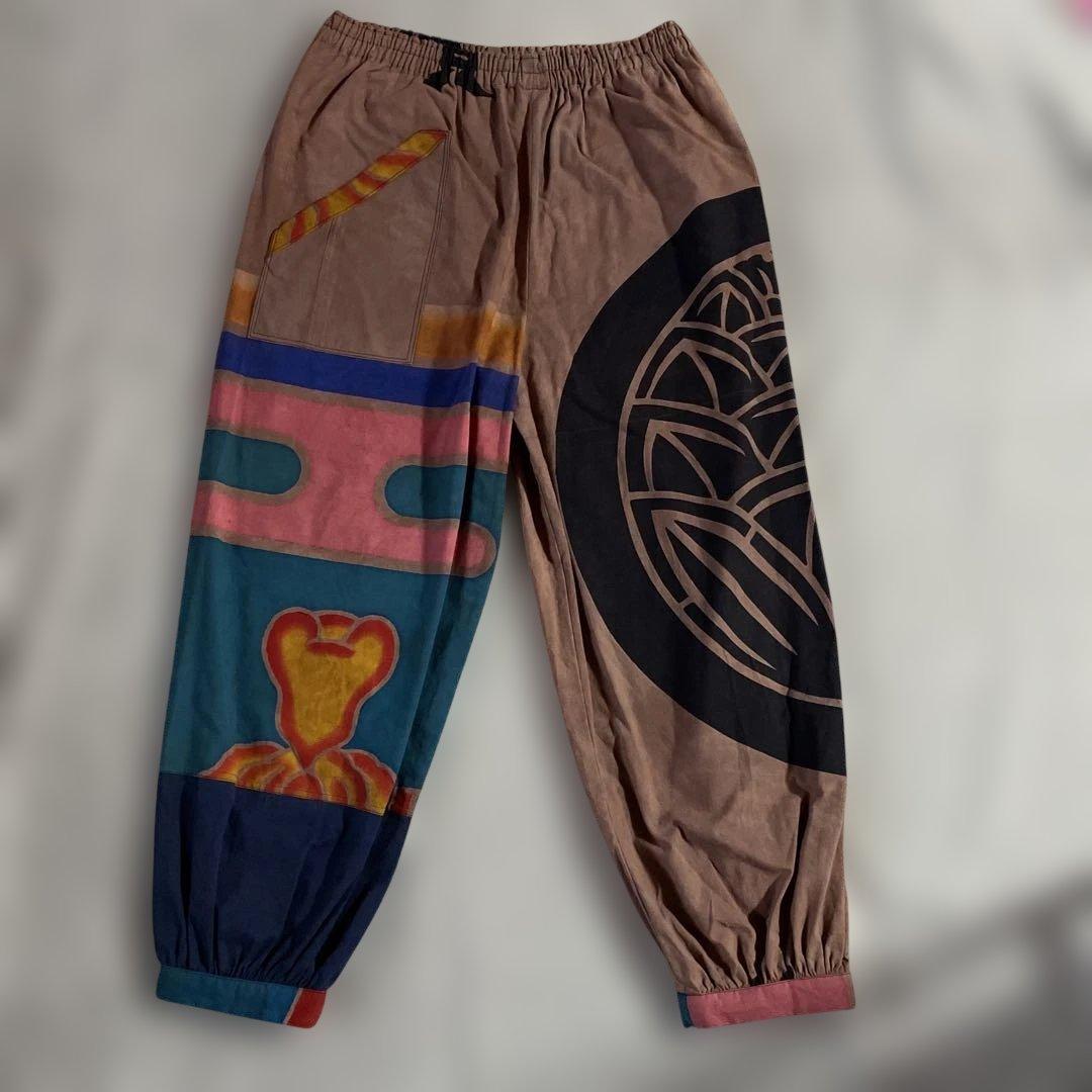 古布 大漁旗柿渋染めもんぺ モンペ カジュアルパンツ - メルカリ