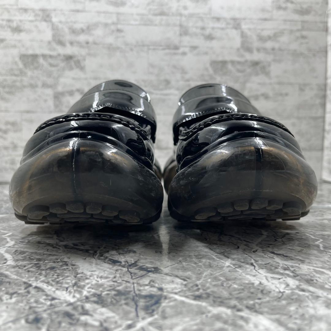 美品 グラウンズ ジュエリー ローファー 26 ブラック エナメルレザー