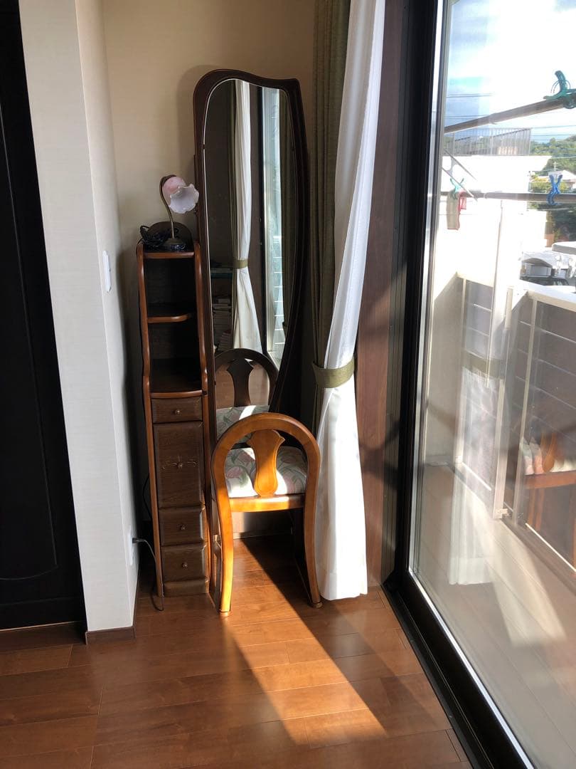 木製ドレッサー・鏡台 引き出し付き　椅子とセット販売 楽天市場】ドレッサー 化粧台 鏡台 メイク台 三面鏡 寝室 無垢材 天然