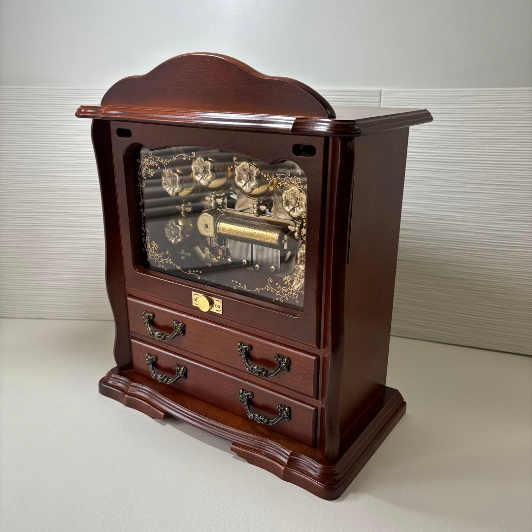 美品 SANKYO サンキョー オルゴール 青きドナウ ジュエリーボックス 蜂