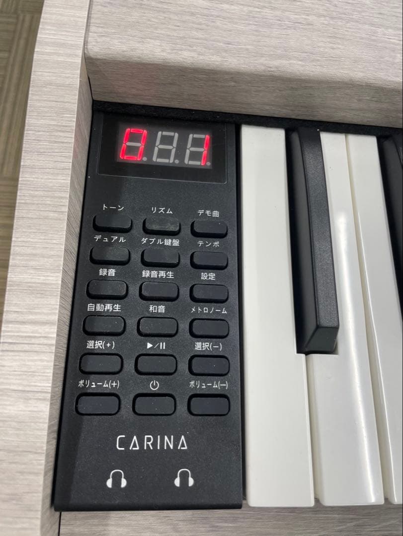 スタンド付き 電子ピアノ88鍵盤 給電タイプ 木目調ボディ グレー