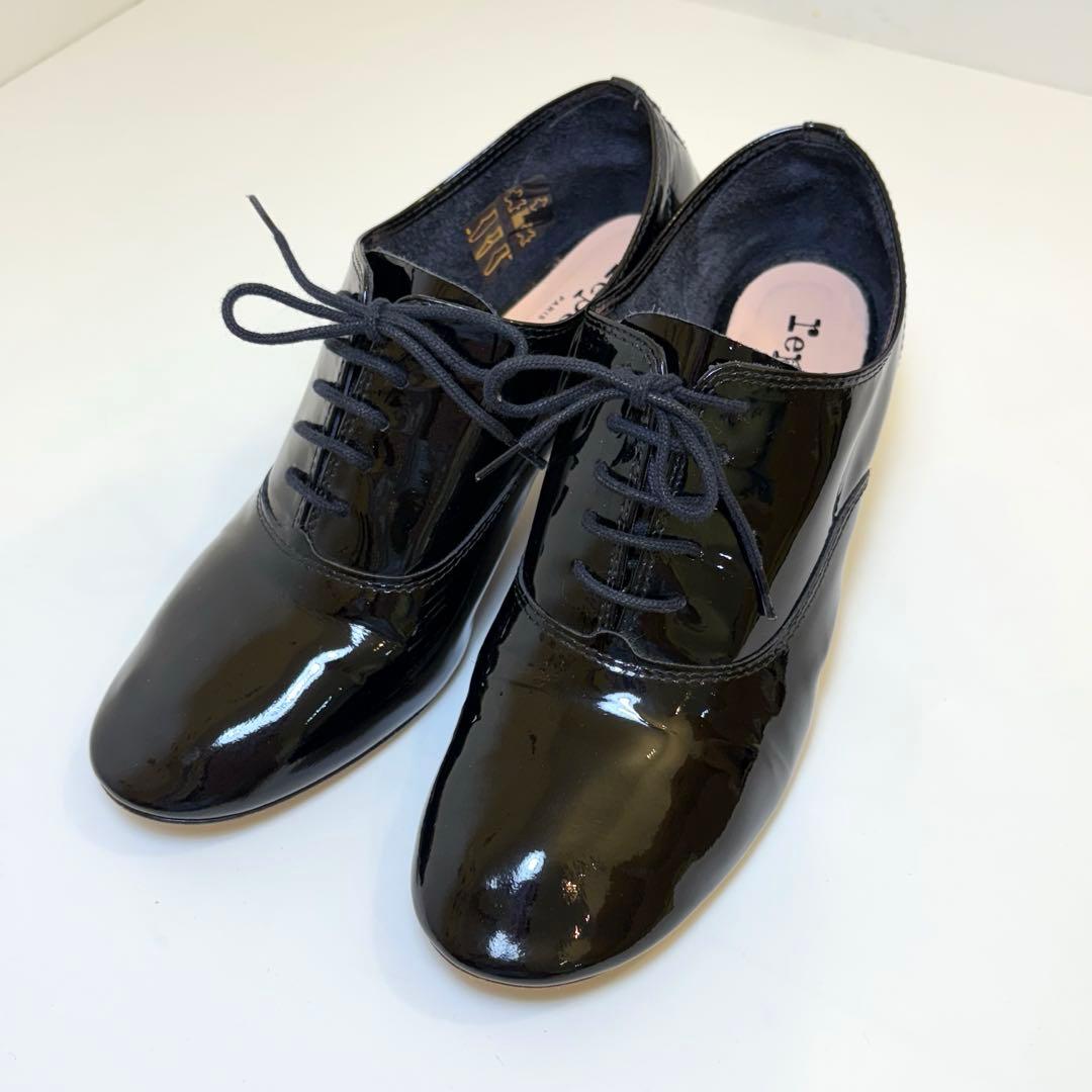 (美品)レペット レースアップ エナメル 23cm Repetto | レペット エナメルブラックサンドリオン