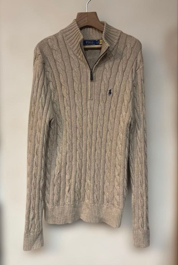 Polo Ralph Lauren ベージュ ハーフジップケーブルニット 中古・古着通販】POLO RALPH LAUREN (ポロ・ラルフローレン) ハーフ