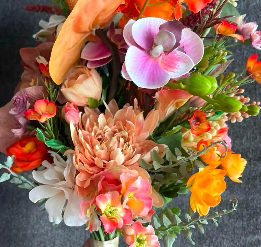 値下げ中!花束 プリザーブドフラワー 髪飾り付き ブーケ 前撮り ヘアー