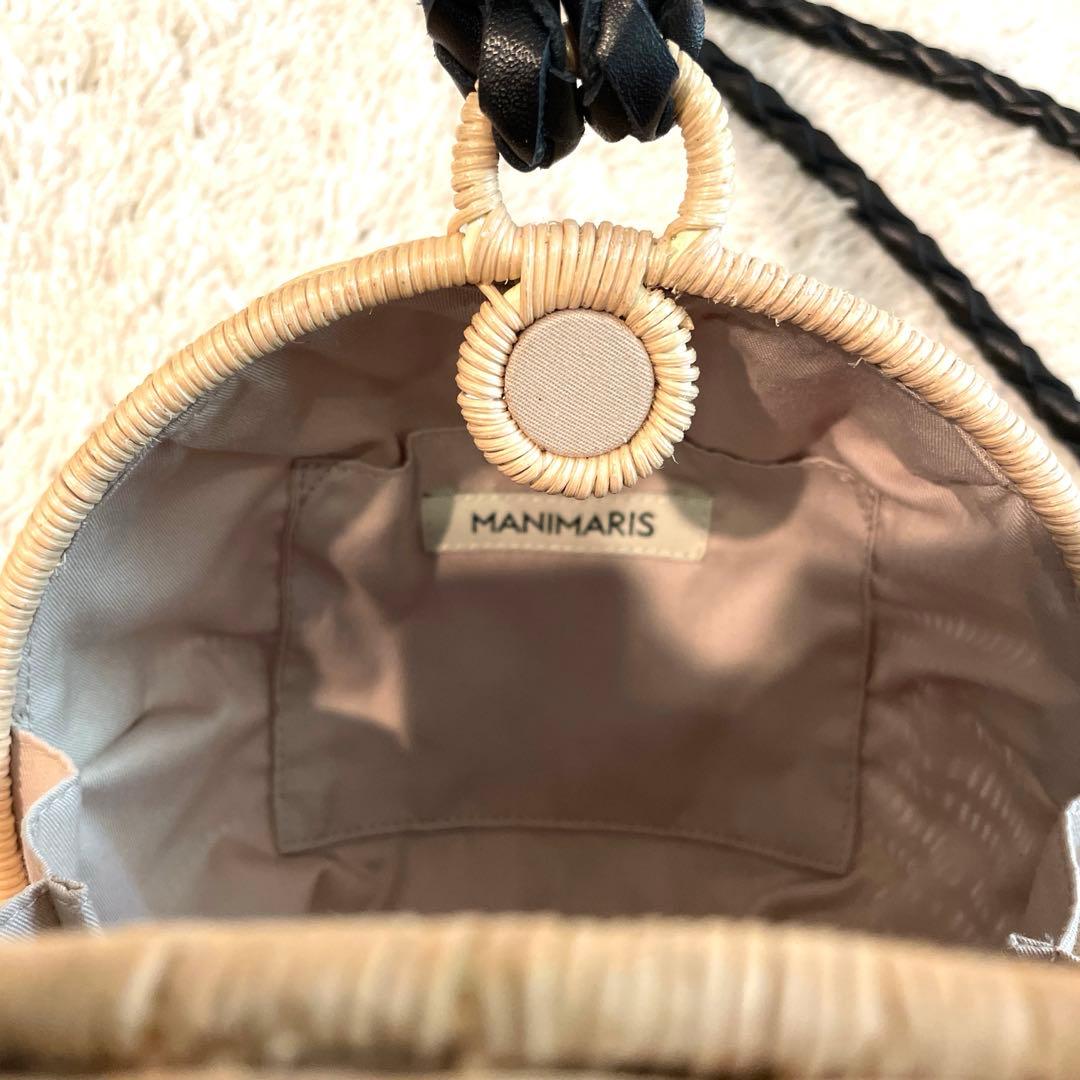 美品 マニマリス manimaris フルムーンバスケット ハンドル セット