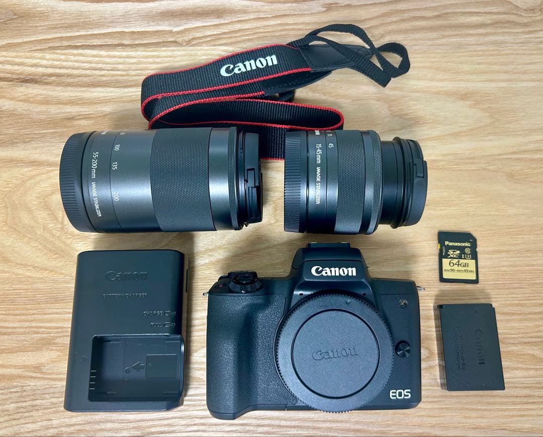 Canon EOS KissM2ミラーレス一眼カメラ ダブルズーム付き レンタル] CANON EOS Kiss M ダブルズームキット ブラック ミラーレス