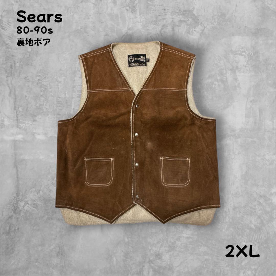 Sears The Leather Shop スエードベスト ブラウン2XLボア 楽天市場】古着 70'S シアーズ Sears THE LEARHER SHOP スエードレザー