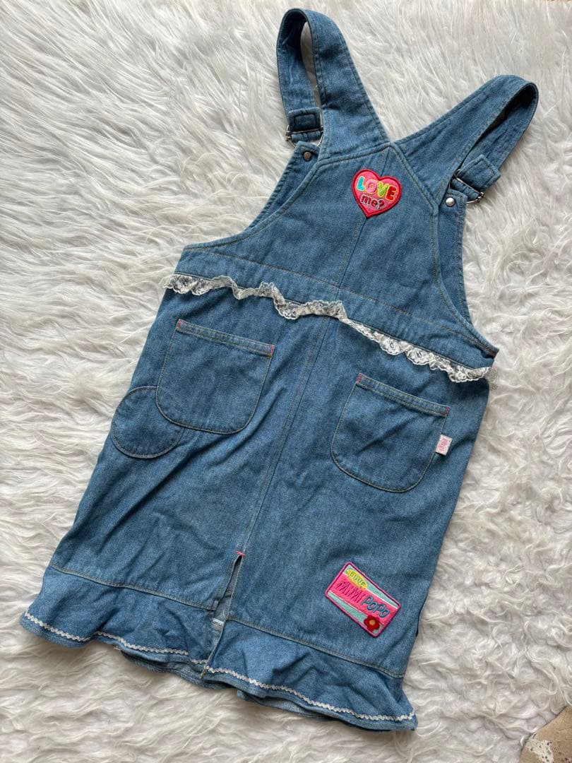 レア✨レトロ メゾピアノ ジャンパースカート デニム ミミポポちゃん