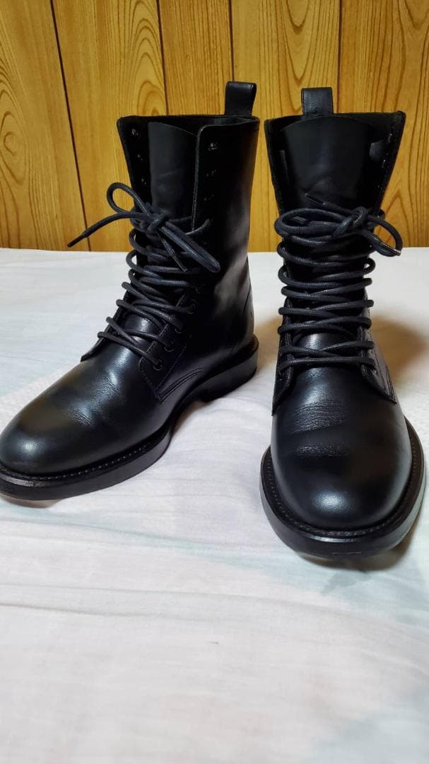 正規美 サンローランパリ レースアップブーツ 黒 39/ 24.5~25 YSL