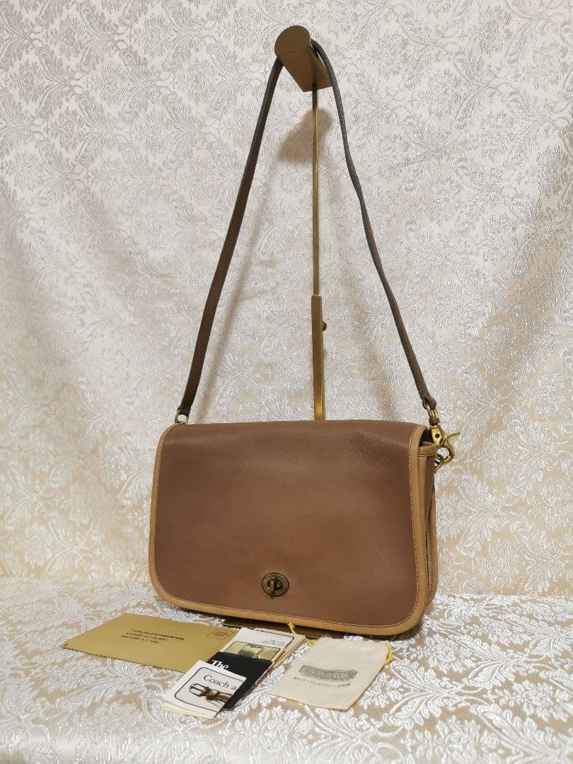 希少　オールド　コーチ　ショルダーバッグ　9326　USA製　牛革 B5 サイズ オールドコーチ ☆ レザー ダッフル ショルダーバッグ B5OK バケツ型