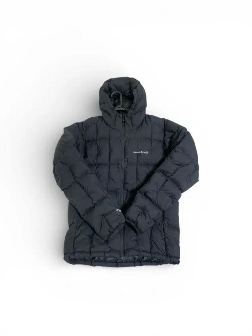 モンベル ネージュ ダウンパーカMブラック EX800 ドローコード付き