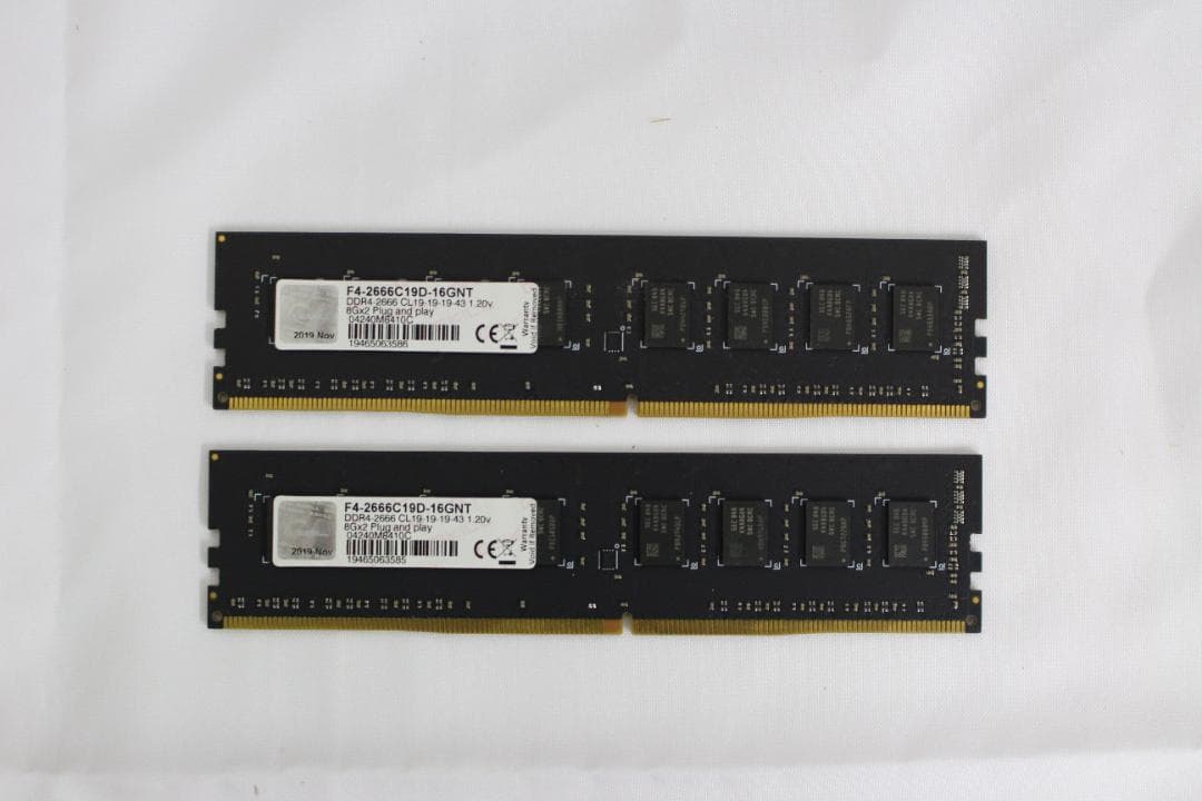 【動作確認済・美品】G.SKILL DDR4-2666 16GB(8GBｘ2)② G SKILL DDR4-2666 8GB 2本 16GBセット 正常動作｜Yahoo!フリマ（旧