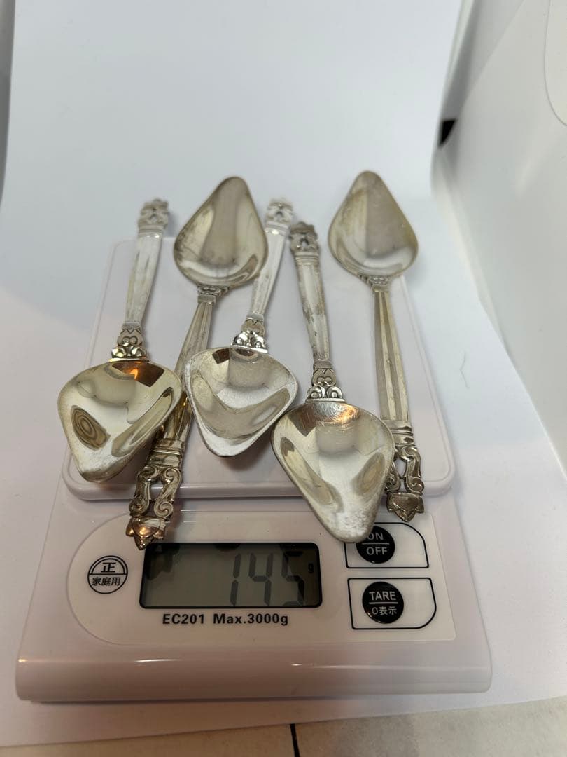 純銀ティースプーン ジョージジェンセン エコーン 5本 Mappin&Webb箱