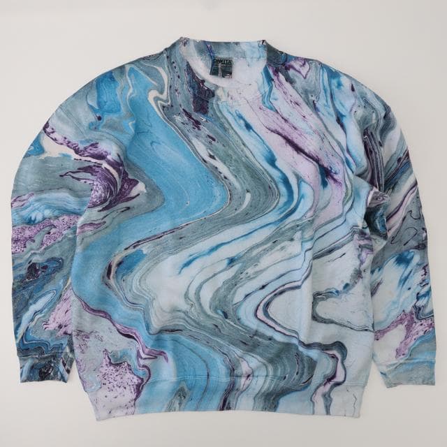 80s 90s ONEITA スウェット トレーナー マーブル 墨流し染め 総柄