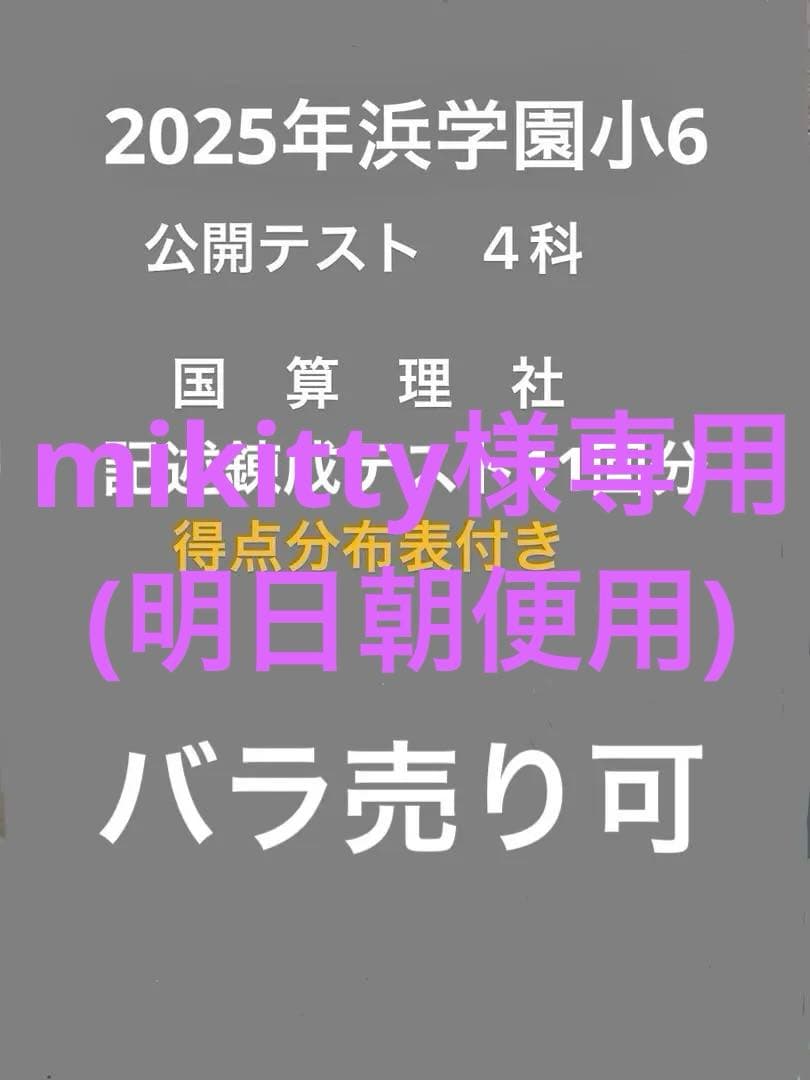 小6浜学園公開学力テスト2025年一年分 4科➕記述力錬成 二つの得点分布