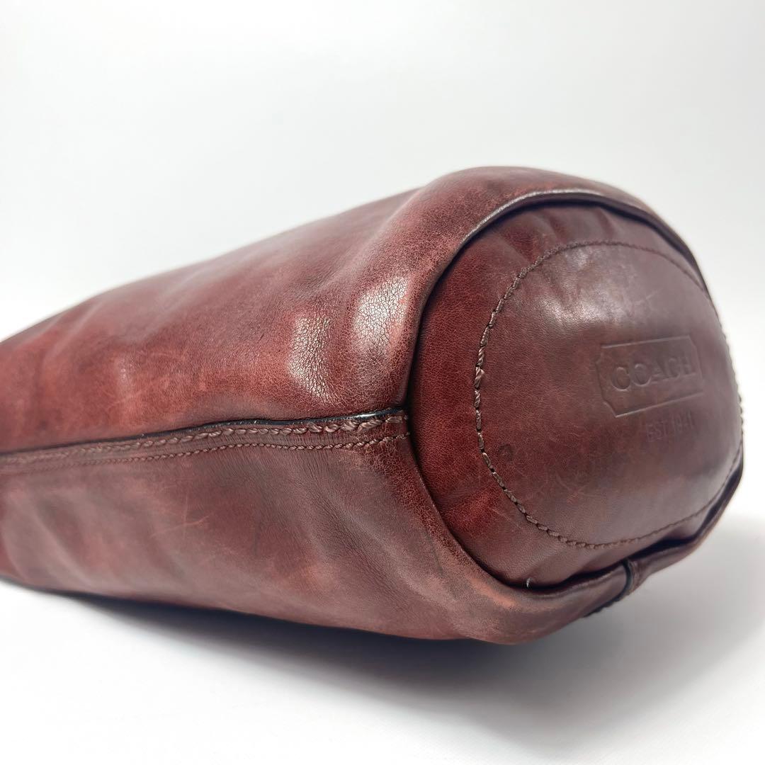COACH オールドコーチ ショルダーバッグ グラブタンレザー ボルドー