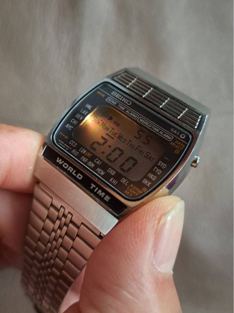 SEIKOセイコーアトラスA239-5020 動作品 ワールドタイム デジタル
