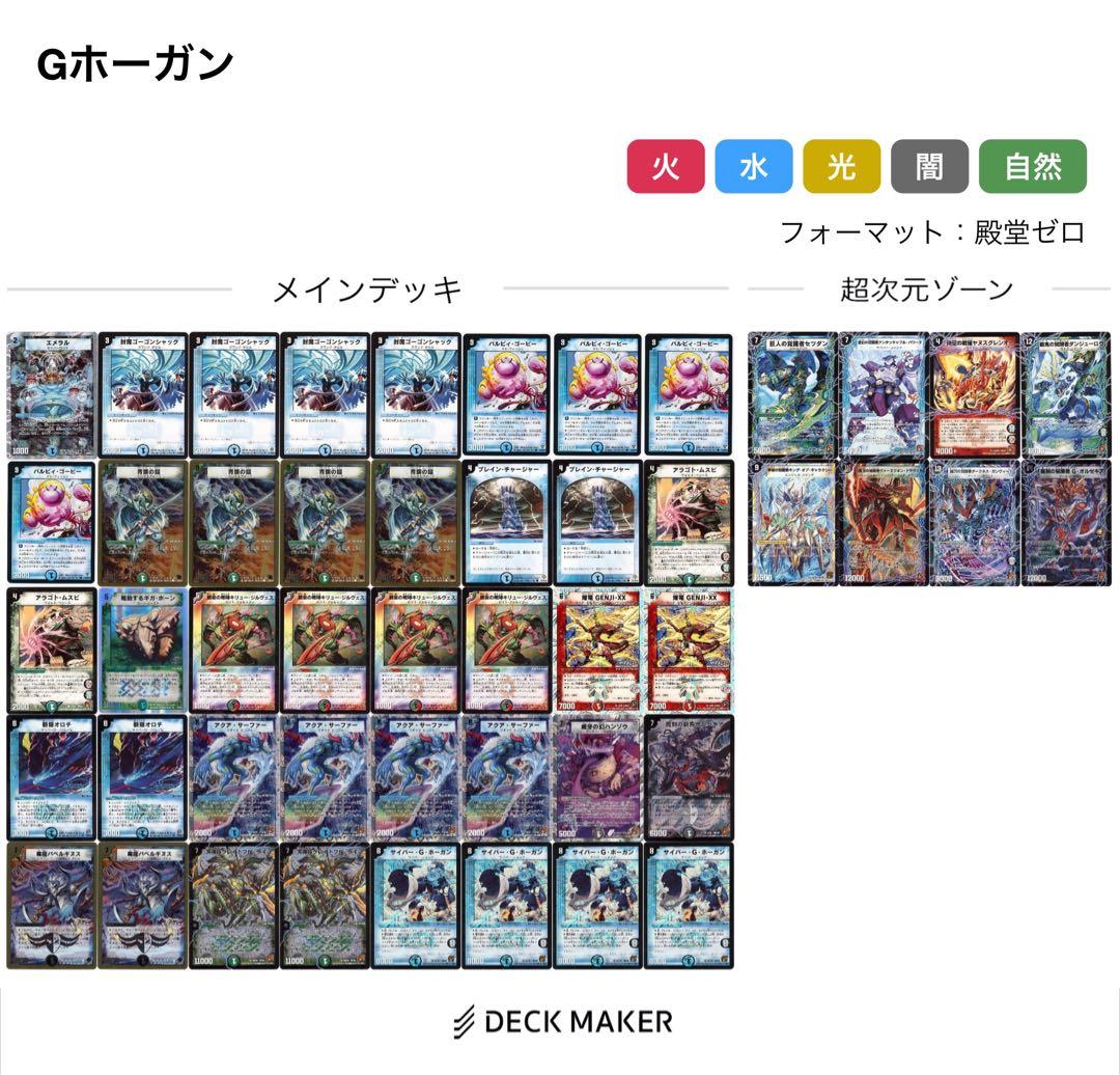 白抜き4cサイバーGホーガン 覚醒編ゲートボール デッキ デュエマ 旧枠