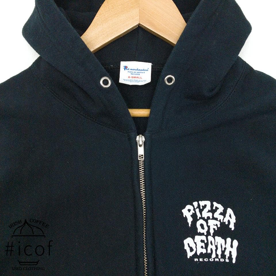 PIZZA OF DEATH ピザオブデス ジップパーカー 黒 XS-S a12 - メルカリ