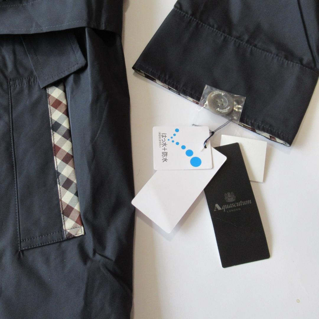 アクアスキュータム未使用ネイビー トレンチデザイン レインコート M 2