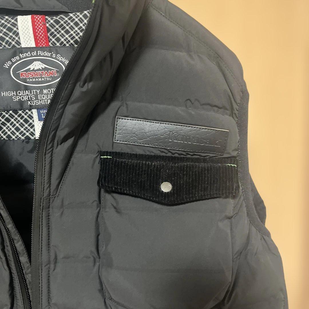極美品/コラボ】クシタニ × カワサキ ダウンベスト LL ブラック 完売品