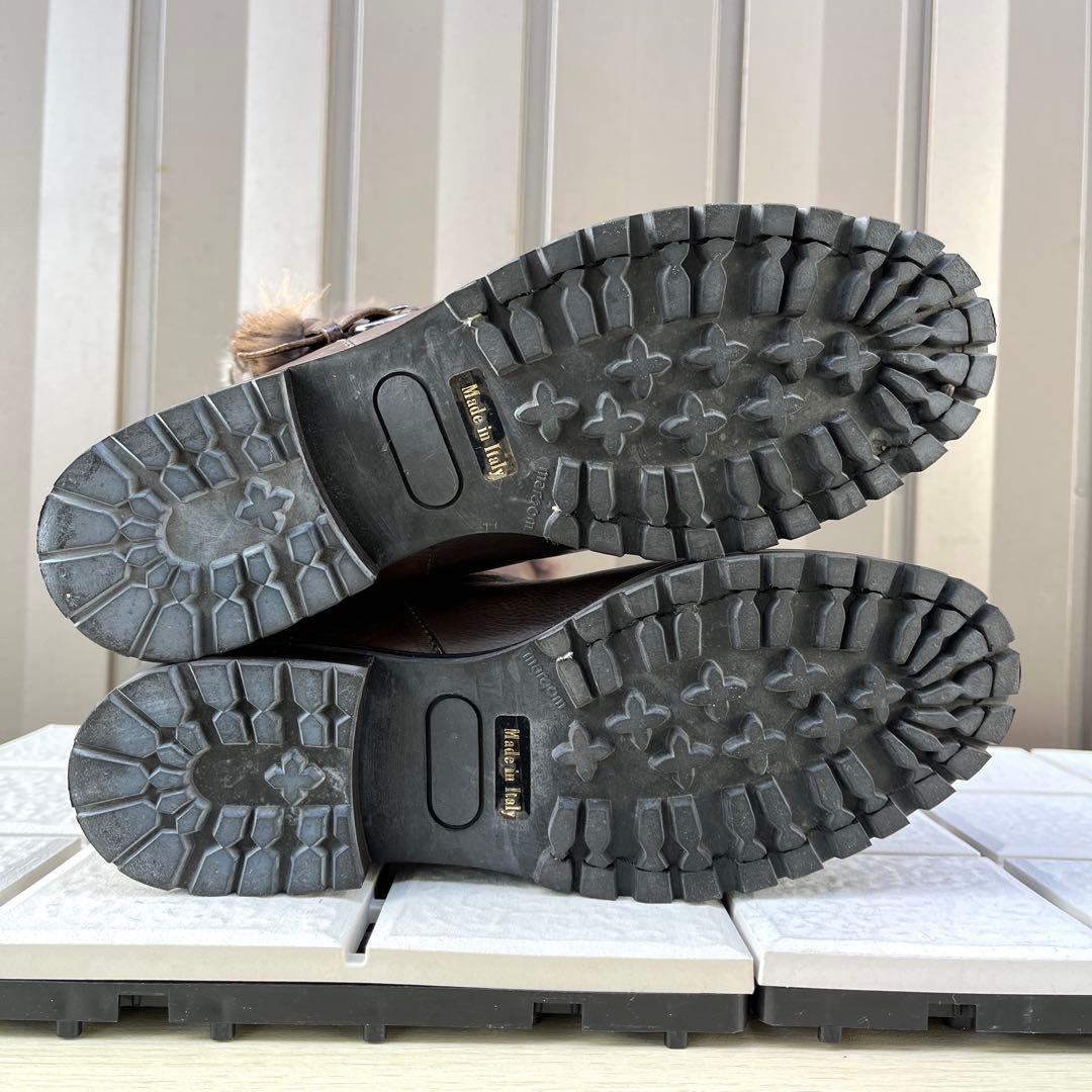 37 SARTORE エンジニア ブーツ ブラウン ファー ボア 24 - メルカリ