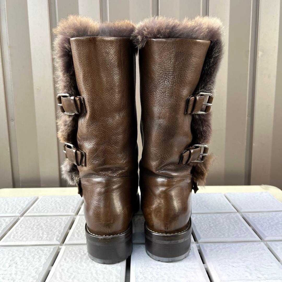 37 SARTORE エンジニア ブーツ ブラウン ファー ボア 24 - メルカリ