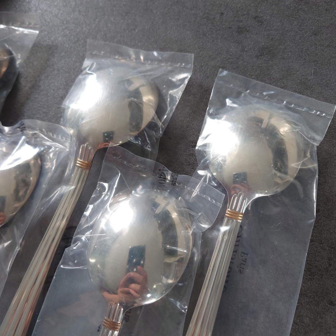 極希少 クリストフル アリアゴールドリング コンソメスプーン 未開封 6