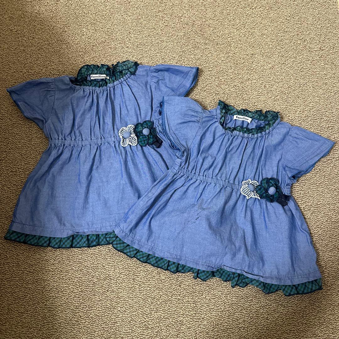 2点セットfamiliarファミリア 姉妹 双子ファミちゃんリアちゃん90100