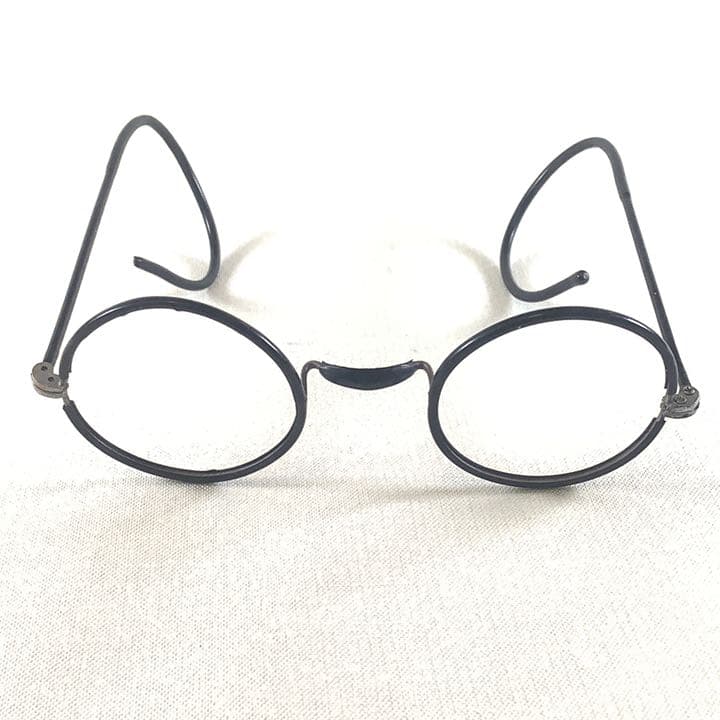 丸メガネ 黒セル巻き 一山鼻パッド 縄手テンプル - メルカリ