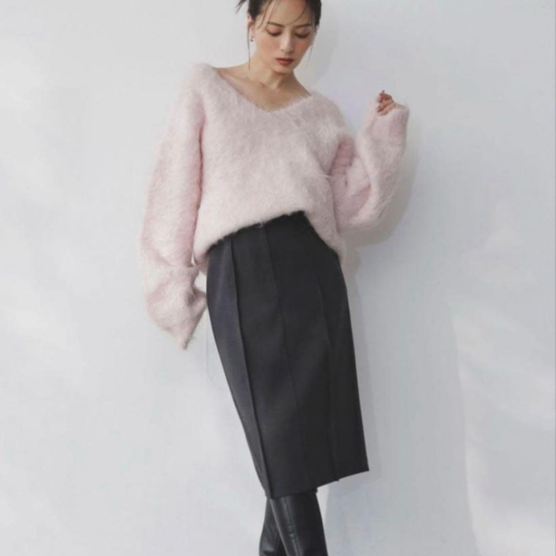 anuans アニュアンス スーリーアルパカニットプルオーバー ピンク