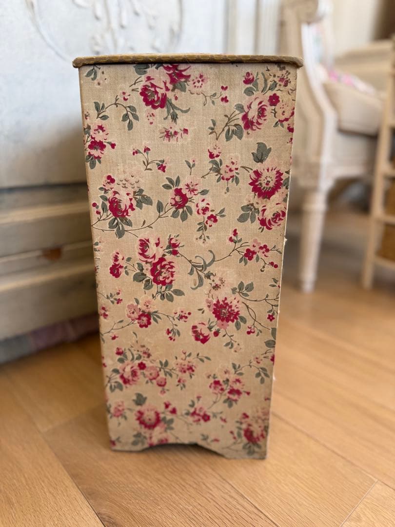 フランスアンティークカルトナージュドゥロワー花柄引き出し抽斗