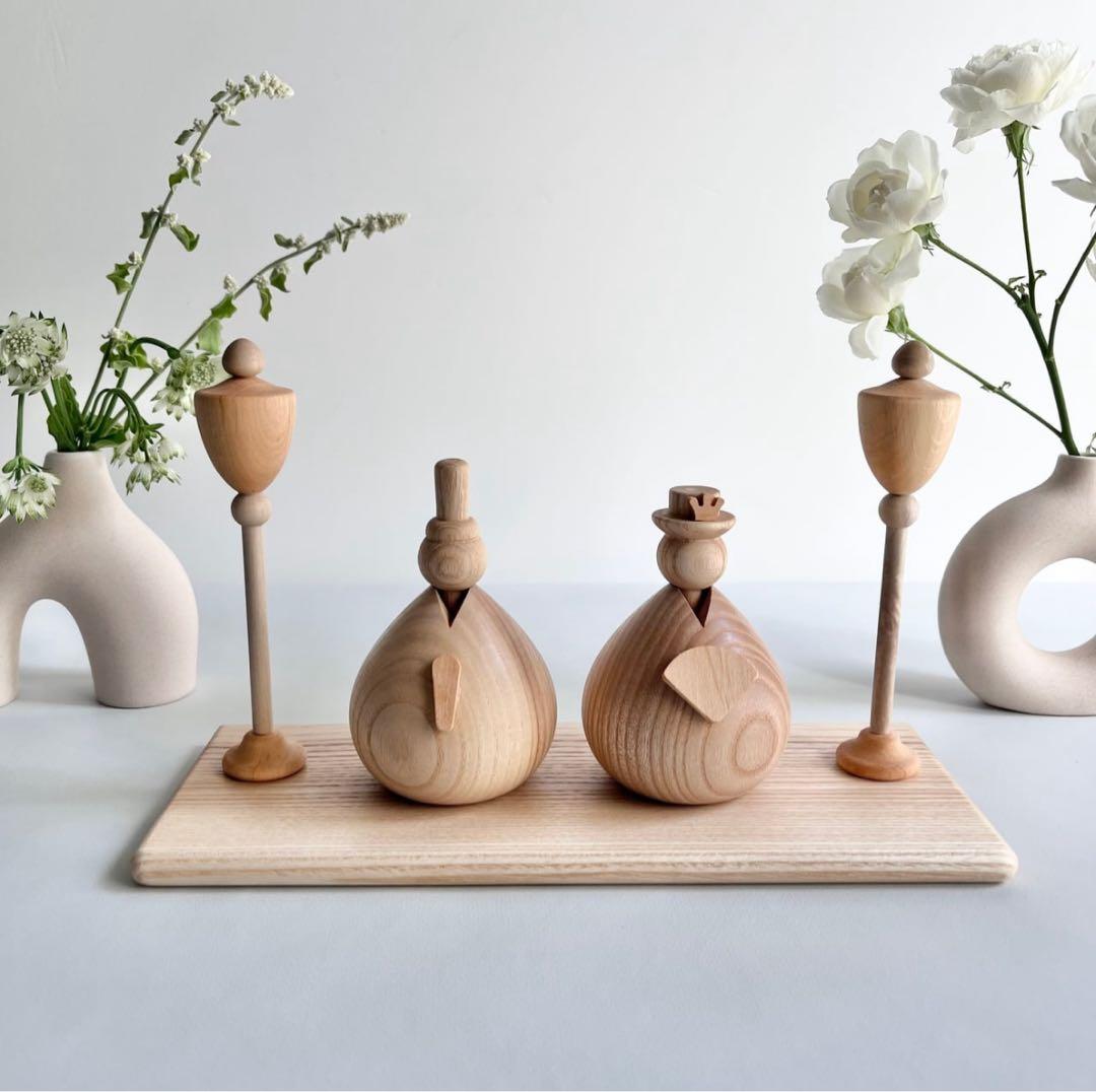 即日発送・新品未使用】木製雛人形コンパクト ナチュラル 北欧風