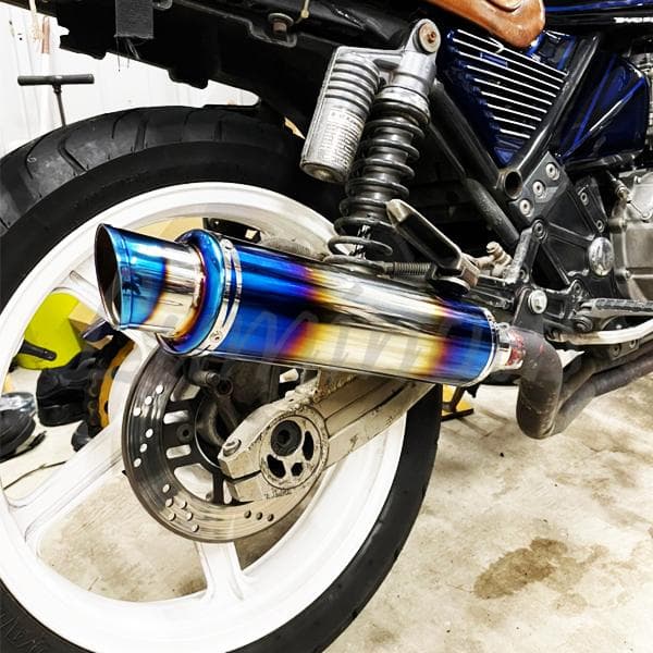 S605] スリップオン マフラー サイレンサー チタン焼き風 60.5 - メルカリ