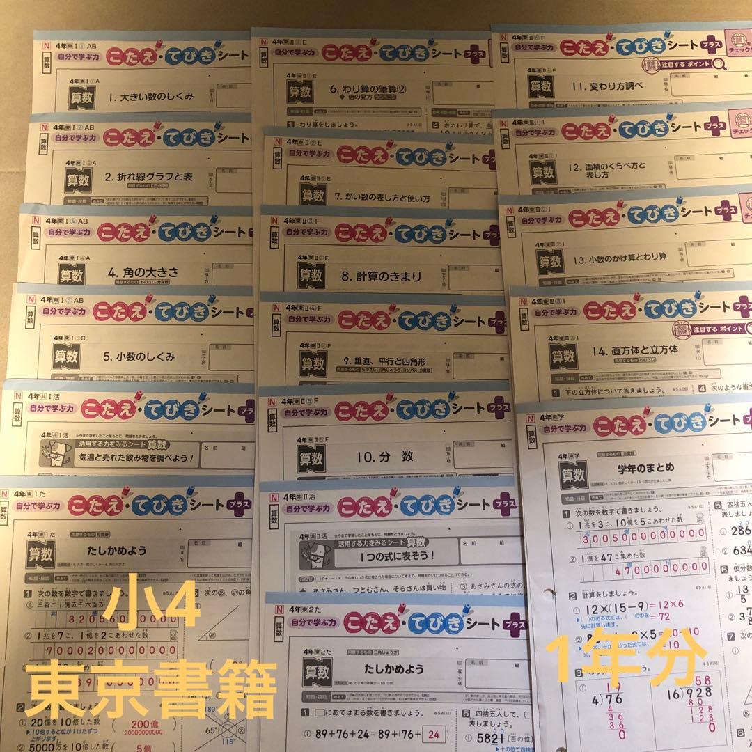 カラーテスト 令和6年 2024年 小4 小学4年生 算数 東京書籍 Nぶんけい