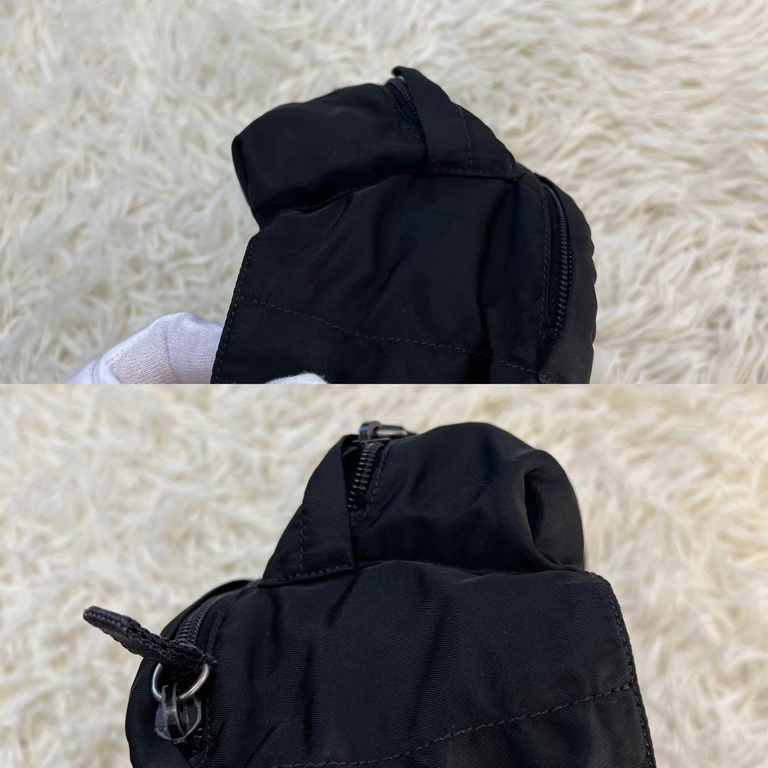 極美品】プラダ ボディバッグ 三角ロゴ ナイロン ブラック 白タグ