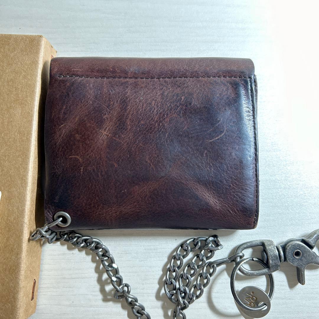 美品】 RRL チェーン レザー コンチョウォレット 財布 ラルフローレン