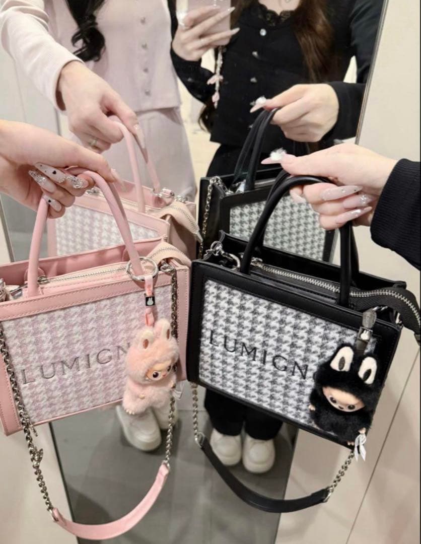 Lumignon houndstooth 2way bag ブラック - メルカリ