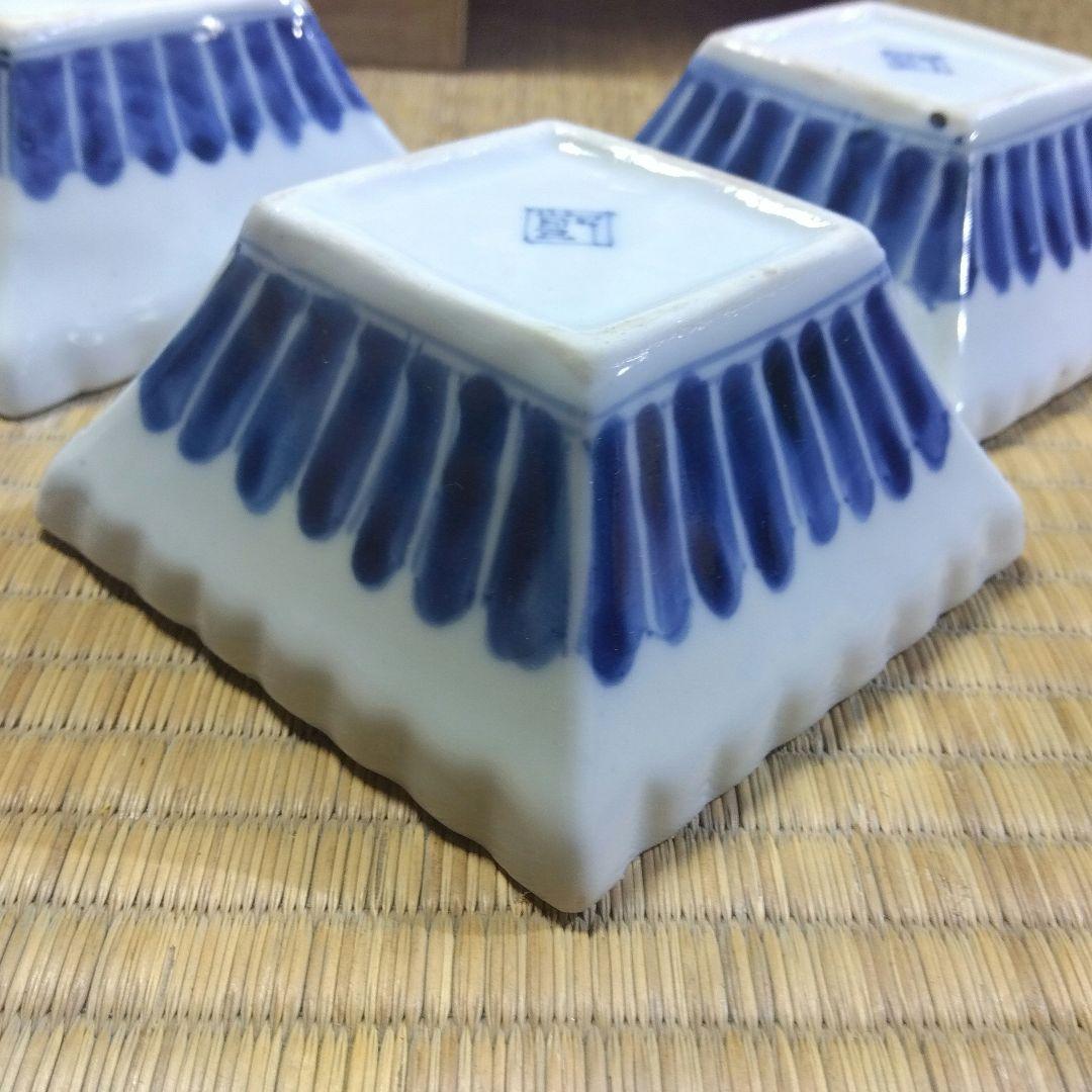 古伊万里 染付輪花菱形向付5客 お店使い 会席 美品 箱入 - メルカリ