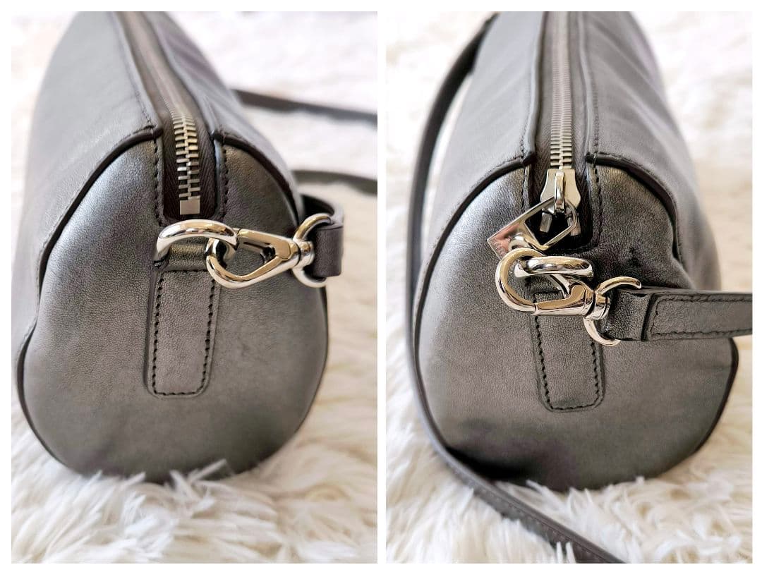 HIROFU ヒロフ ショルダーバッグ ドラム型 シルバー - メルカリ