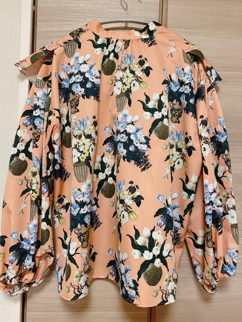 SEVENTEN×KEITAMARUYAMA夜の花プリントブラウスサーモンピンク