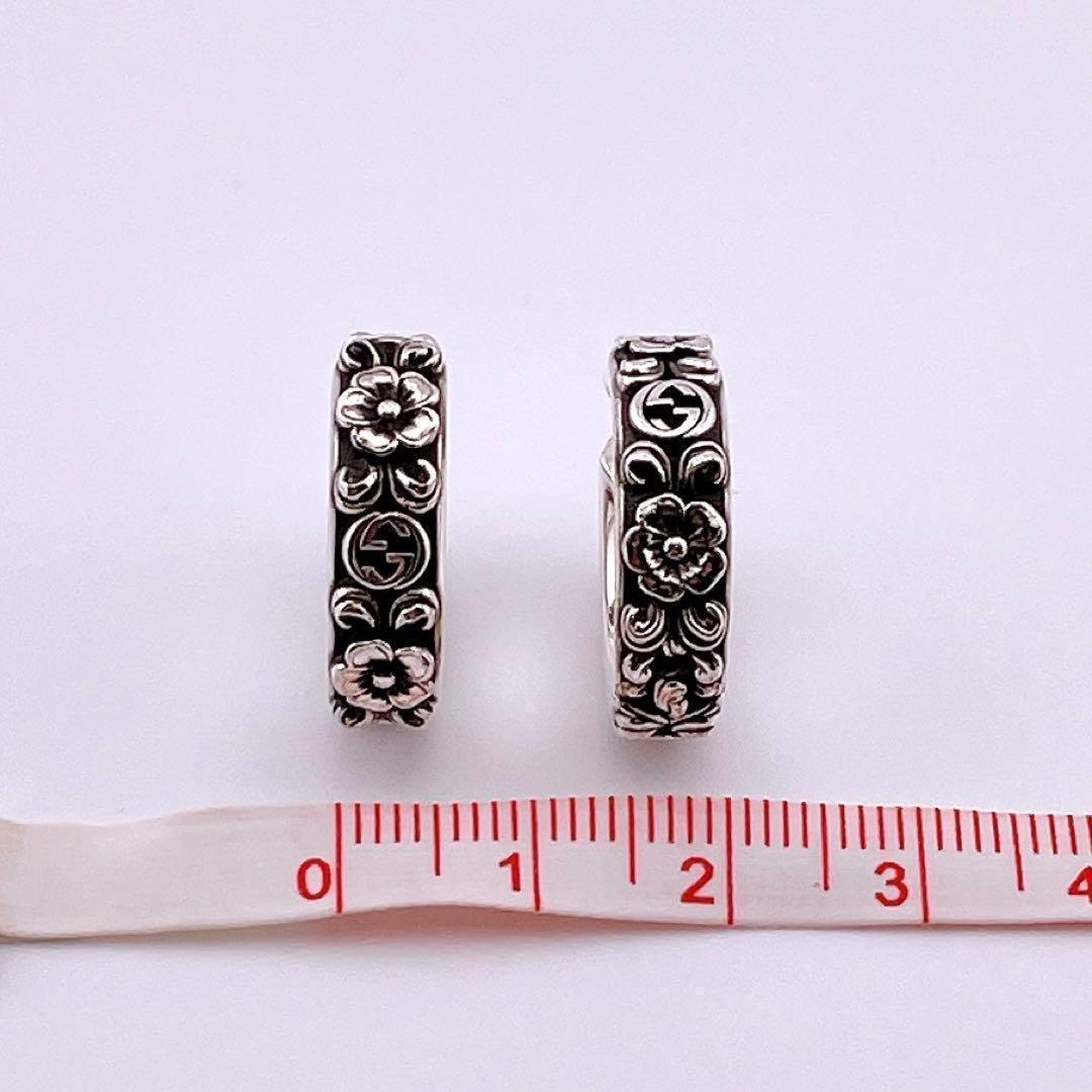 ☆グッチ☆ ピアス インターロッキングG フラワー 花柄 925 シルバー